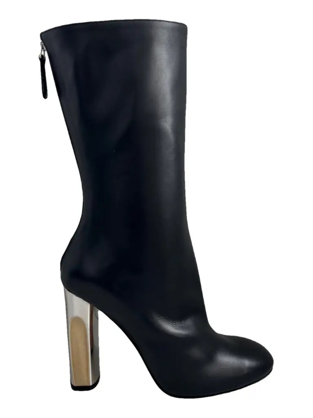 NIB Alexander McQueen Black Leather Heeled Boots
